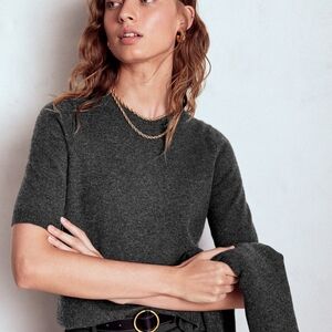 Boden Charcoal Crewneck Knit Top